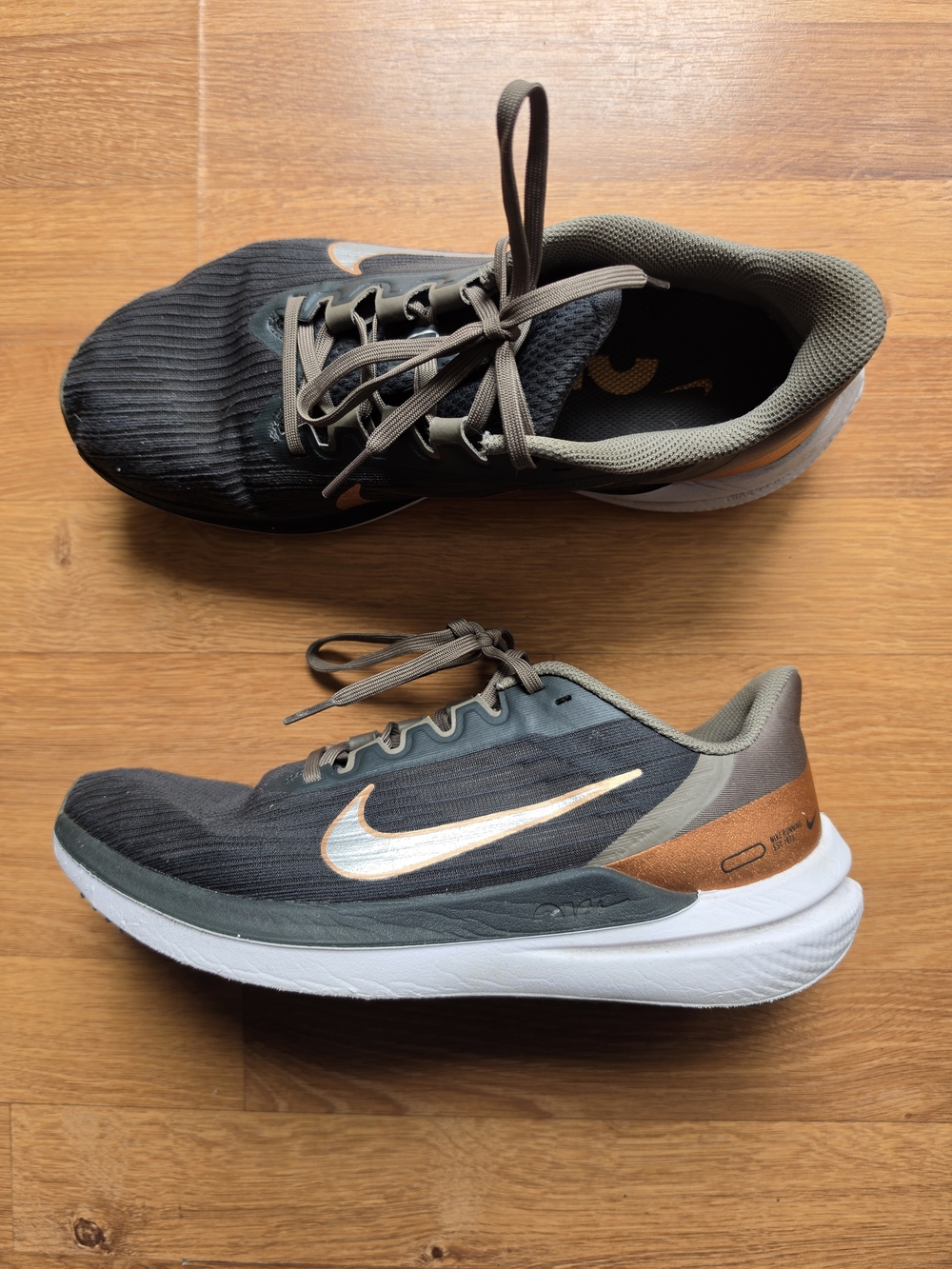 Nike Women’s Black/Olive Running Shoes with Copper Accent